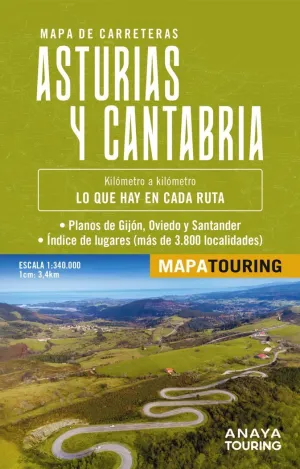 MAPA ASTURIAS Y CANTABRIA 1:340.000